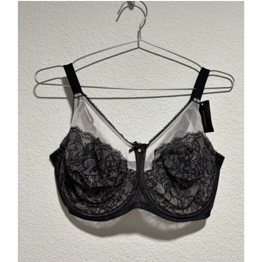 NWT Wacoal Women's 34H Retro Chic‎ Full Figure Underwire Bra 855186 Black